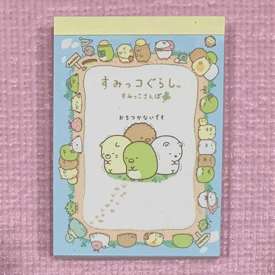 Stationery Kawaii Import Memos | San-X Sumikko Gurashi "Things In The Corner" Small Memo Pad: Park Adventure