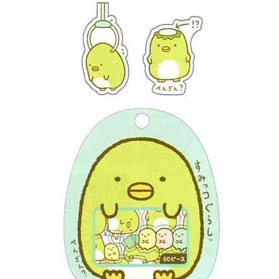 Stationery Kawaii Import Sticker Flakes | San-X Sumikko Gurashi "Things In The Corner" 50-Piece Sticker Sack: Penguin Kappa?