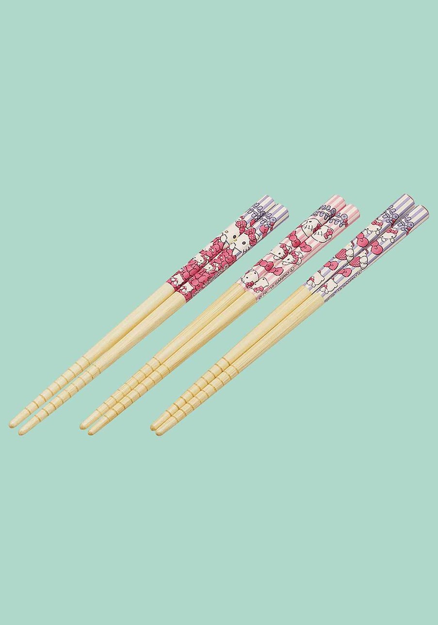 Homegoods Clever Idiots | Hello Kitty Bamboo Chopsticks 3Pcs Set