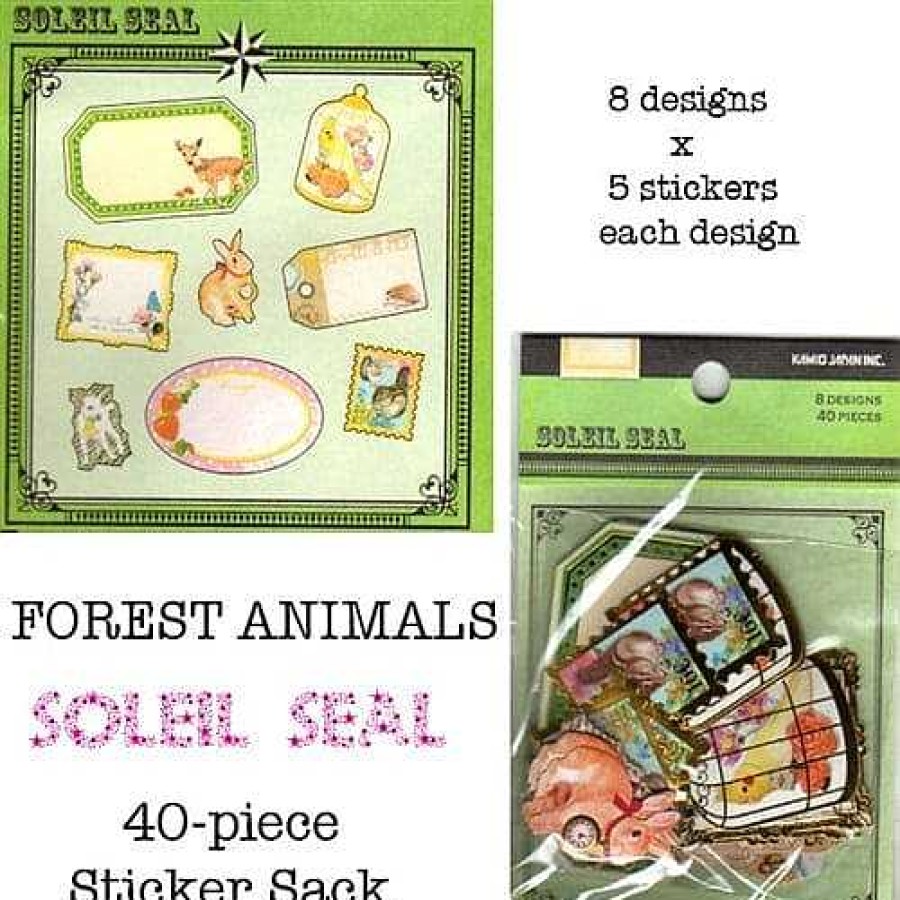 Stationery Kawaii Import Sticker Flakes | Kamio Soleil Seal Sticker Sack: Forest Animals