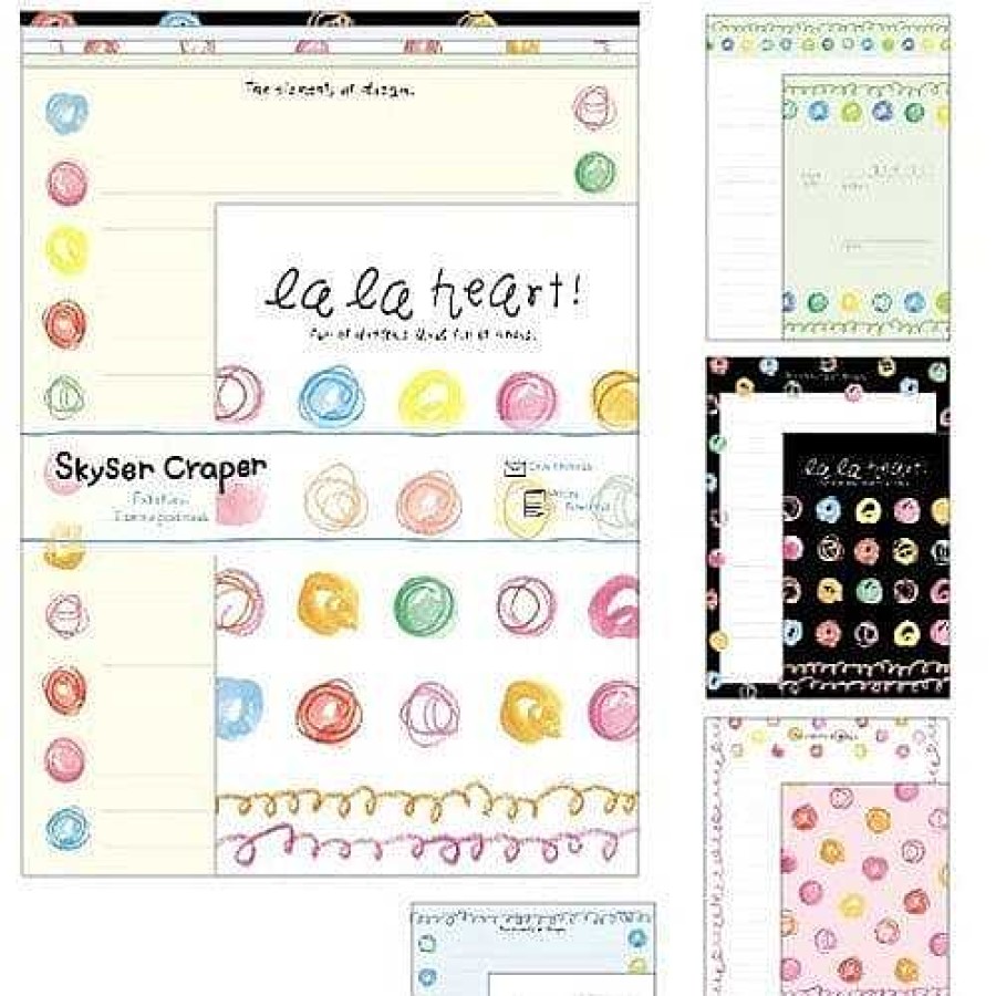 Stationery Kawaii Import Letter Sets | Kamio "La La Heart" Five-Design Letter Set