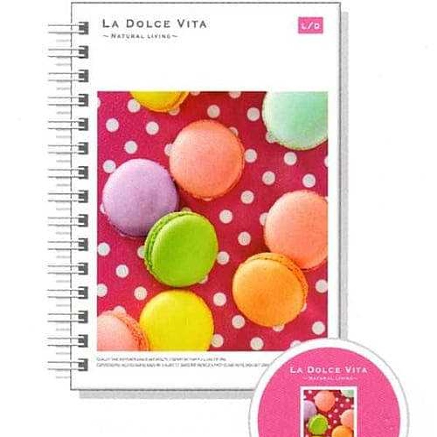 Stationery Kawaii Import Spiral Notebooks | Mind Wave La Dolce Vita Macarons A6 Hard Cover Spiral Notebook