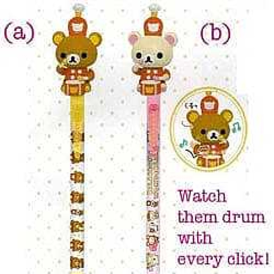 Stationery Kawaii Import Pencils | San-X Rilakkuma Wonderland Drummer Action Mechanical Pencils