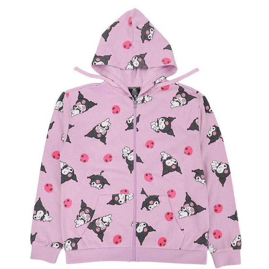 Styles BioWorld Sanrio Apparel | Kuromi Spunky Poses Lavender Zip-Up Hoodies