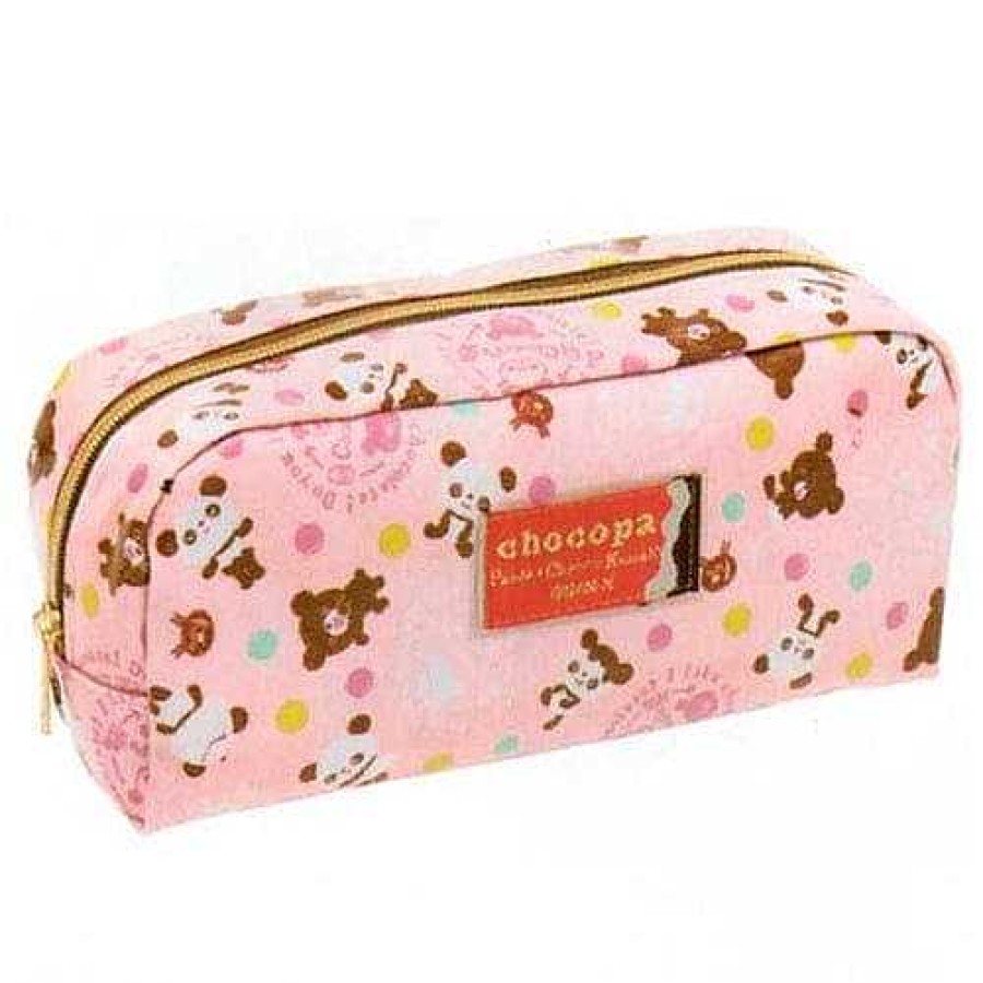 Styles Kawaii Import Pen Pouches | San-X Chocopa Panda 7.2" Pink Pen Pouch