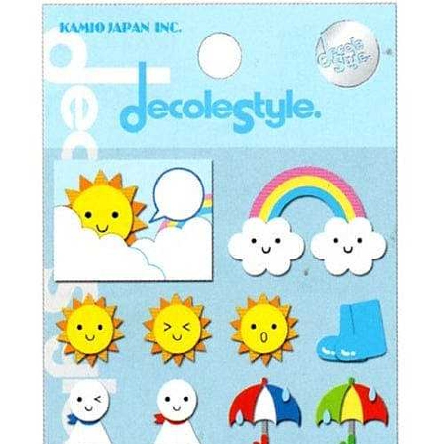 Stationery Kawaii Import Japanese Stickers | Kamio Decole Style Scrapbooking Stickers: Weather