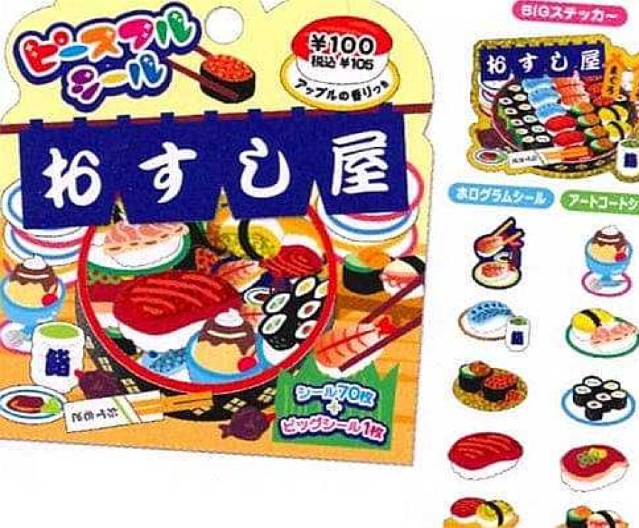 Stationery Kawaii Import Sticker Flakes | Mind Wave 71-Piece Scented Sticker Sack: Sushi House