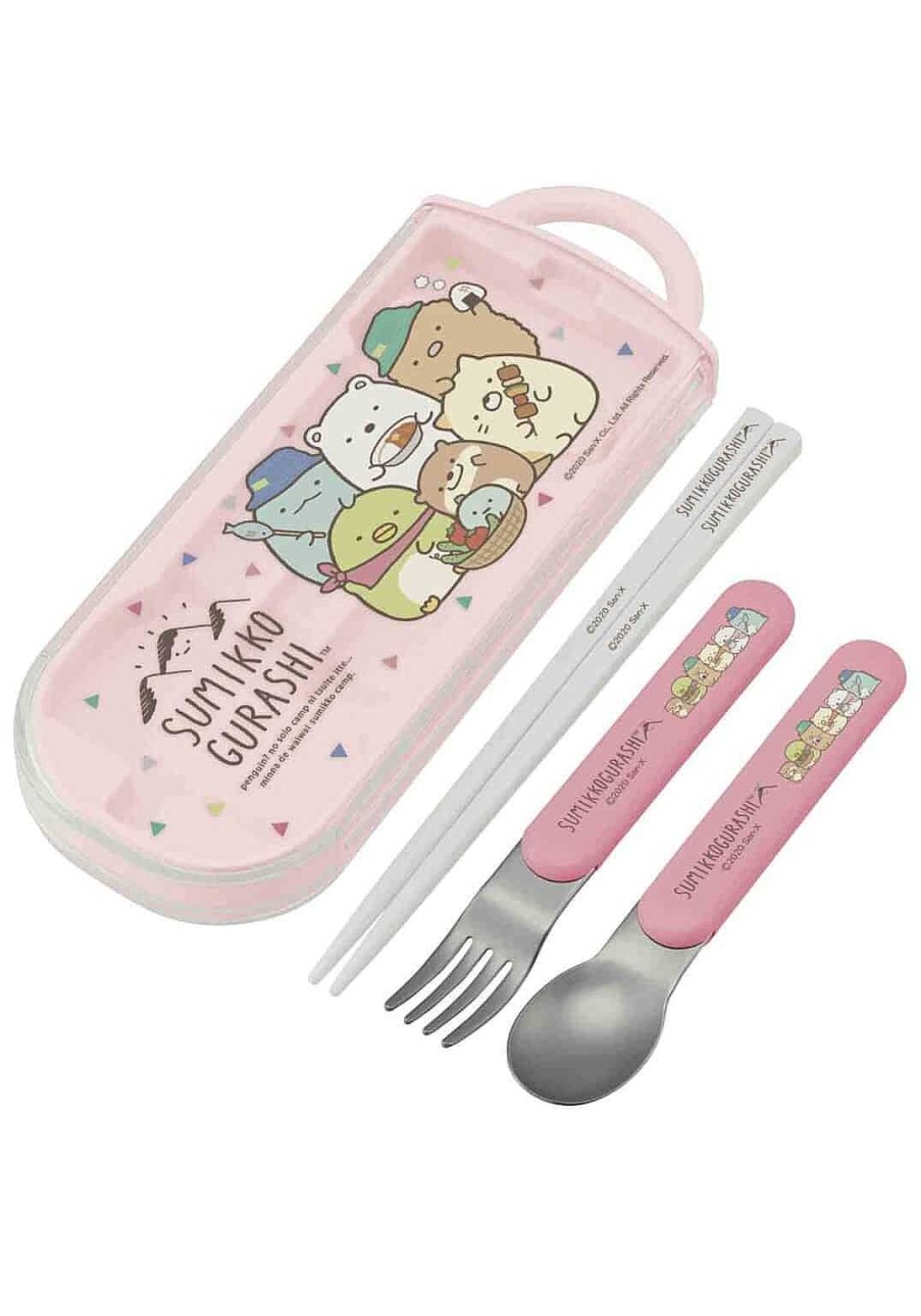 Homegoods Clever Idiots | Sumikko Gurashi Spoon Fork & Chopsticks Traveling Utensil Set