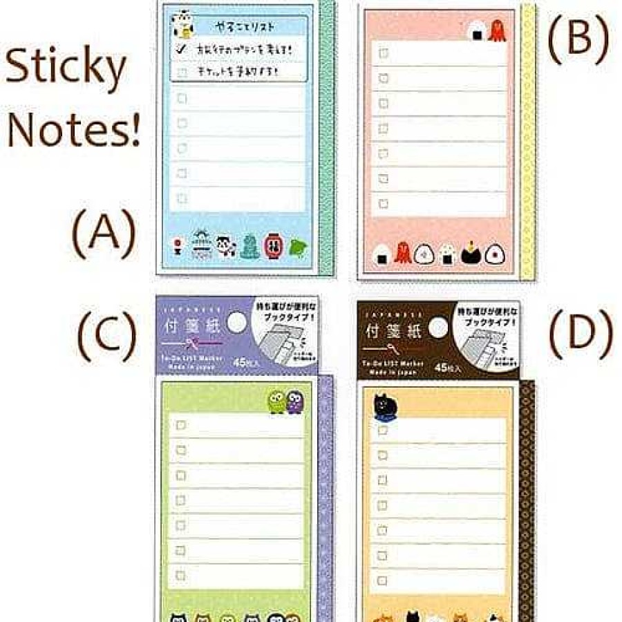 Stationery Kawaii Import Sticky Notes | Mind Wave Sushi Sticky To Do List Memo: (B)