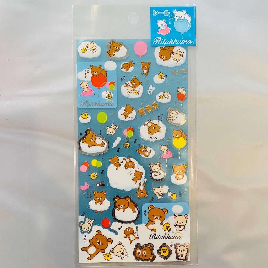 Stationery Kawaii Import San-X Stickers & Washi | San-X Rilakkuma Blue Sky Stickers: 2