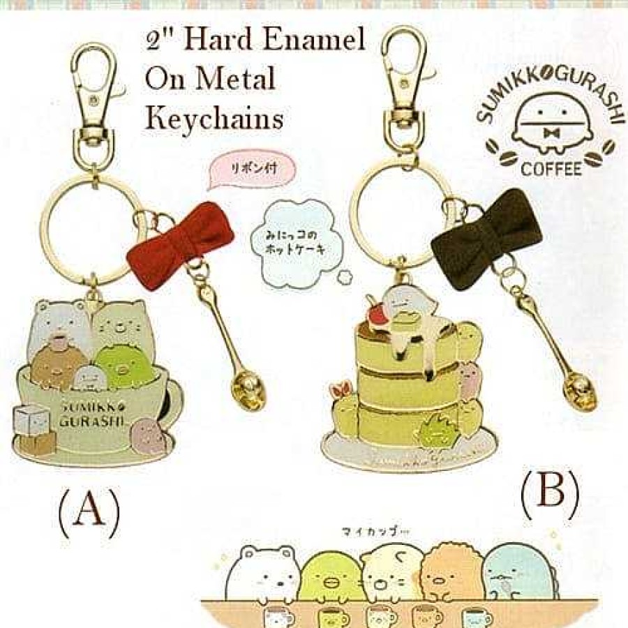 Styles Kawaii Import Keychains & Lanyards | San-X Coffee Shop Sumikko Gurashi Enamel On Metal Keychains With Lobster Clasps