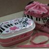 Homegoods Kawaii Import | Crux 2-Layer Bento Lunch Box With Chopsticks And Carrying Pouch: Piano Music Song