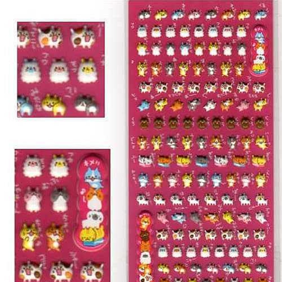 Stationery Kawaii Import Japanese Stickers | Crux Kitty Spongy Marshmallow Stickers