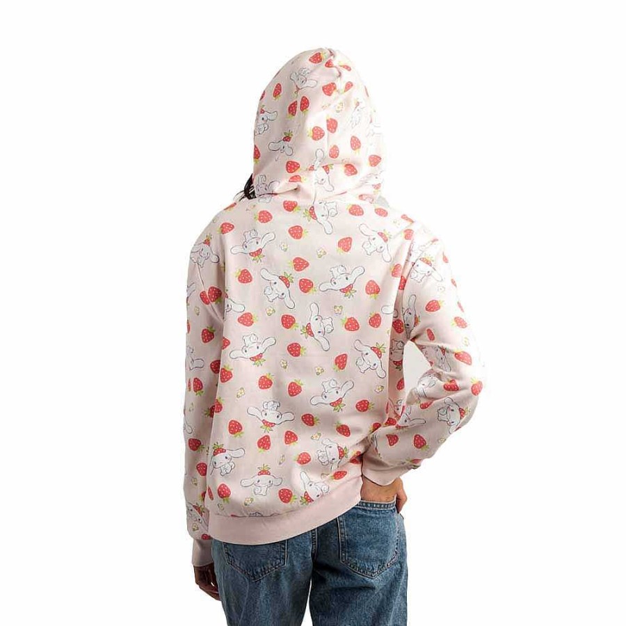 Styles BioWorld Sanrio Apparel | Cinnamoroll Strawberry Light Pink Zip-Up Hoodies