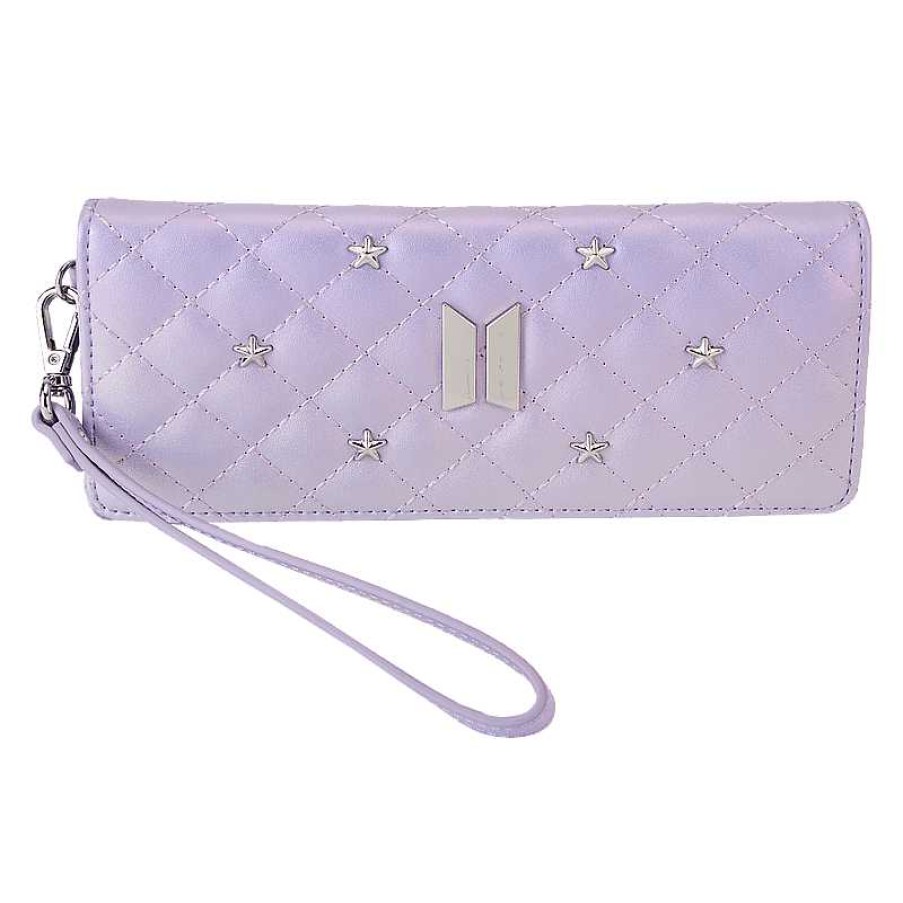 Styles Loungefly | Funko Pop! By Loungefly Bts Logo Iridescent Purple Flap Wallet