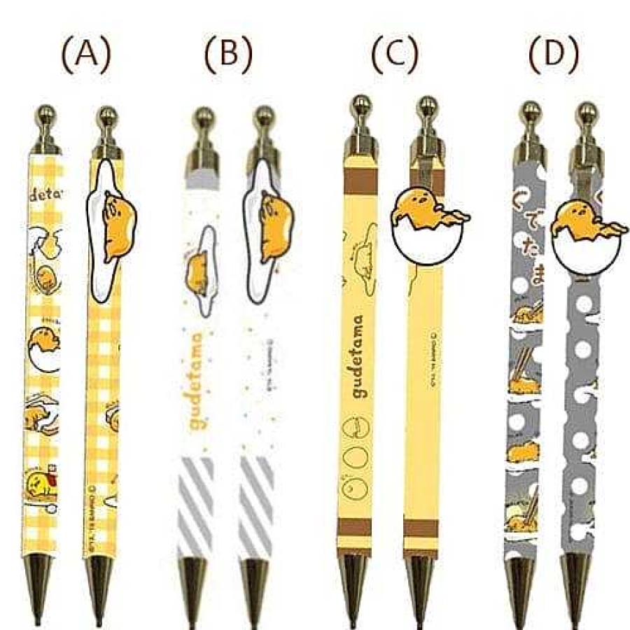 Stationery Kawaii Import Pens | Sanrio Japan Gudetama Lazy Egg Mechanical Pens With Mascots: (B)