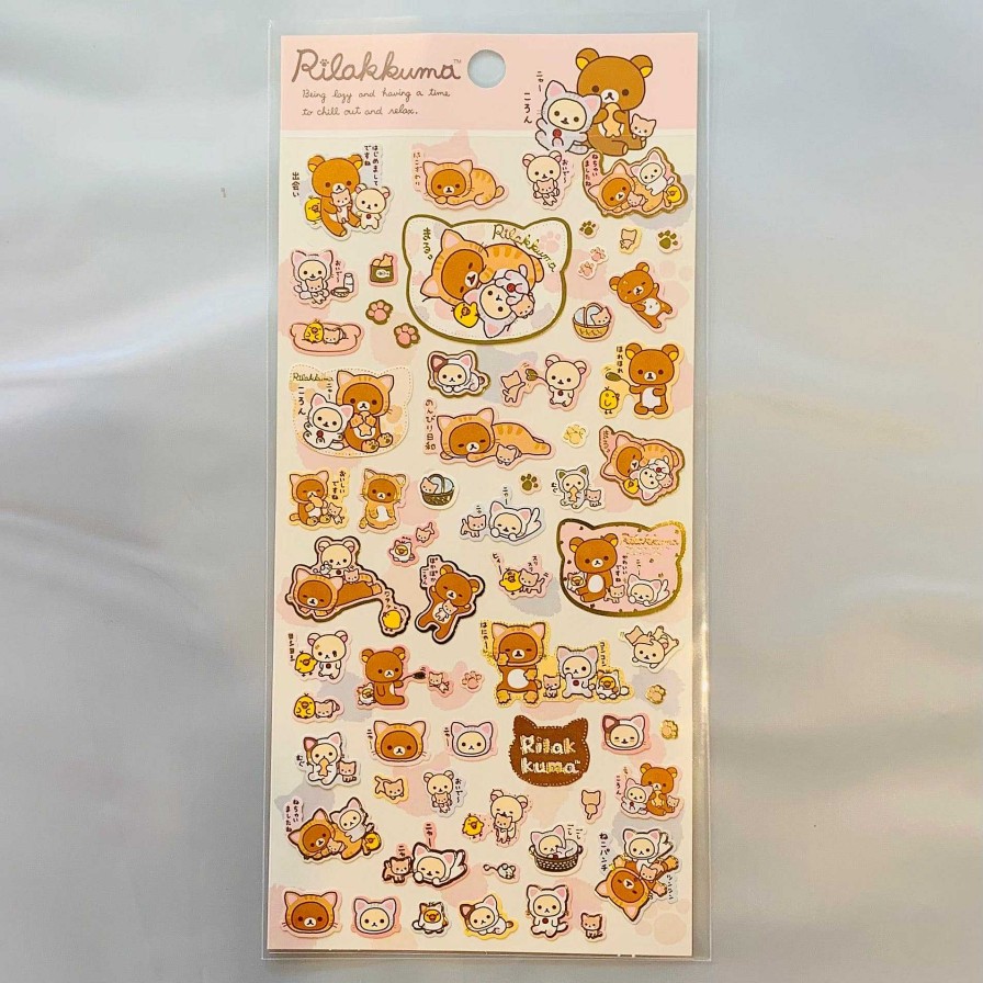 Stationery Kawaii Import San-X Stickers & Washi | Rilakkuma Rilakku Cat Stickers