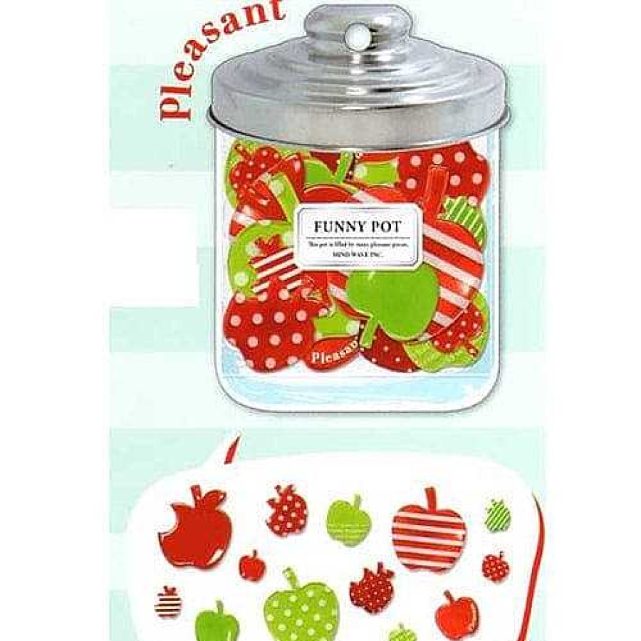 Stationery Kawaii Import Sticker Flakes | Mind Wave Apples 26-Piece Gel Sticker Sack