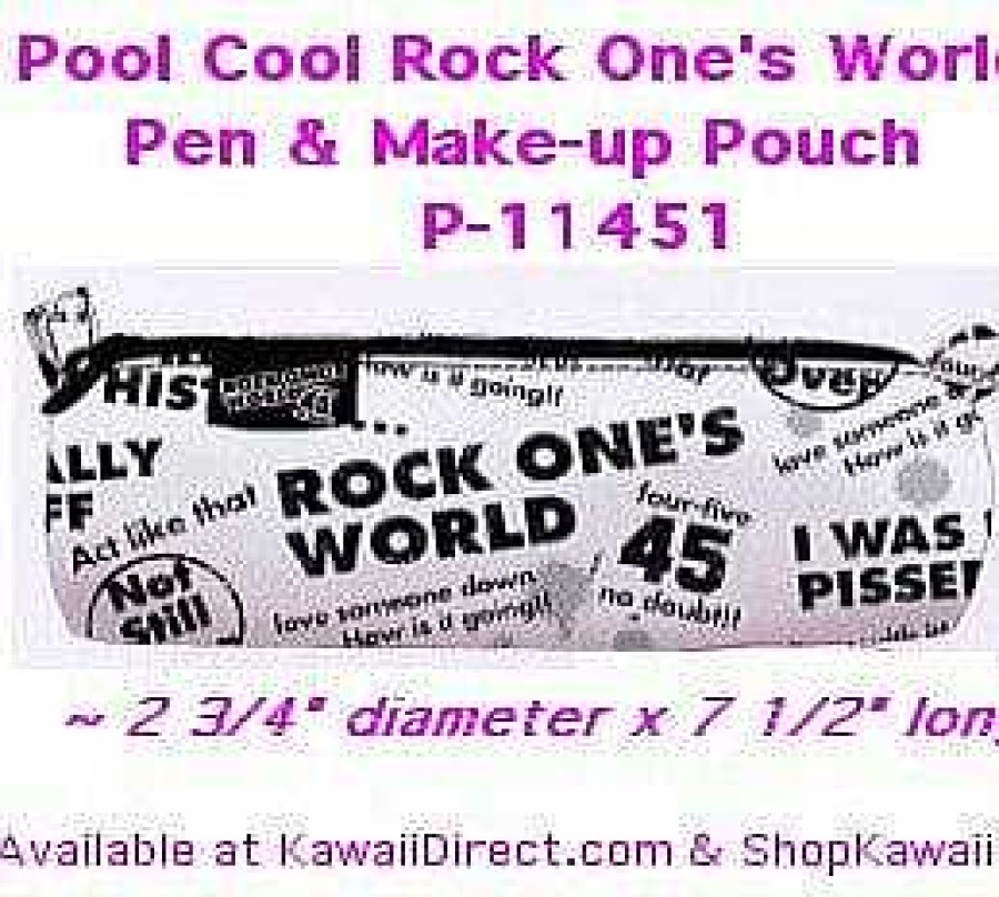 Styles Kawaii Import Pen Pouches | Pool Cool Rock One'S World Pen & Make-Up Pouch