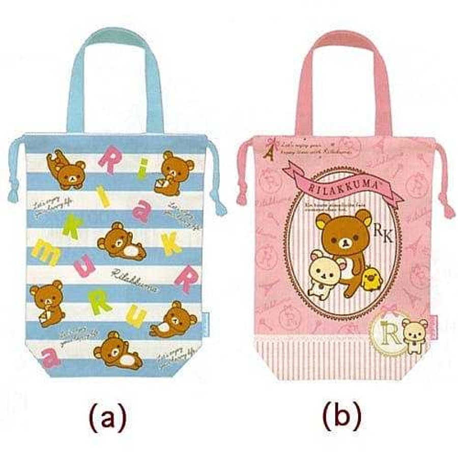 Styles Kawaii Import Totes | San-X Rilakkuma Relax Bear 11.5" Kid'S Shoe Bag: (B) Pink