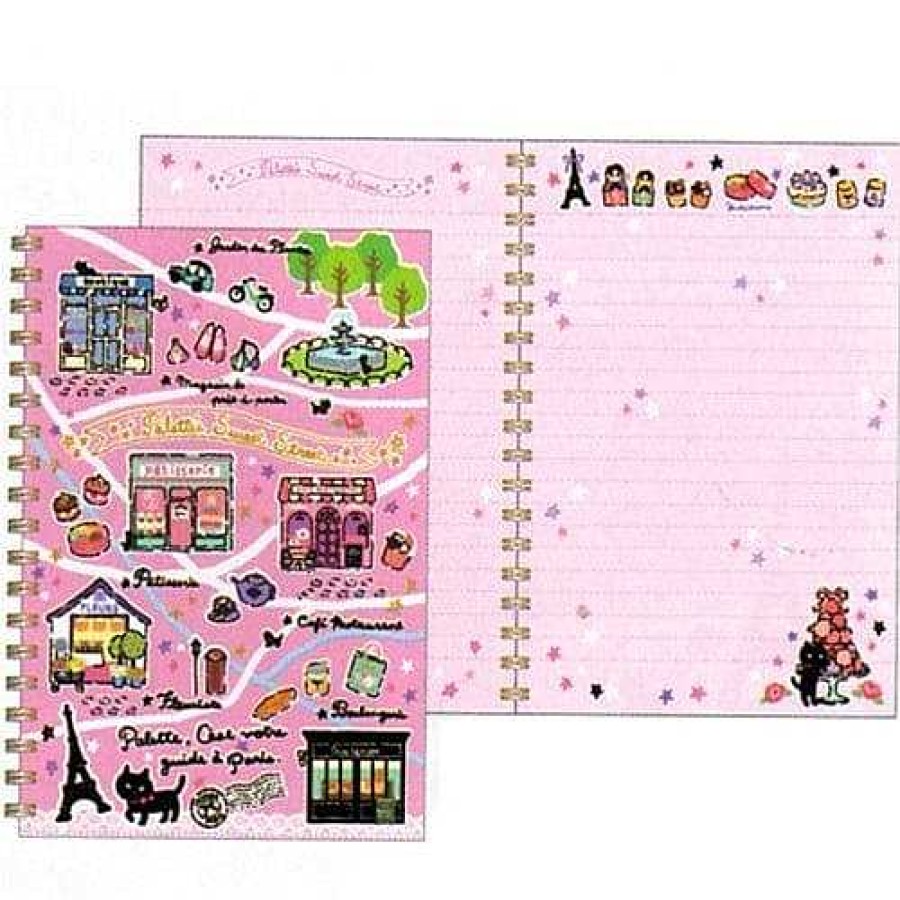 Stationery Kawaii Import Spiral Notebooks | San-X Sweet Street B6 Spiral Notebook: Map