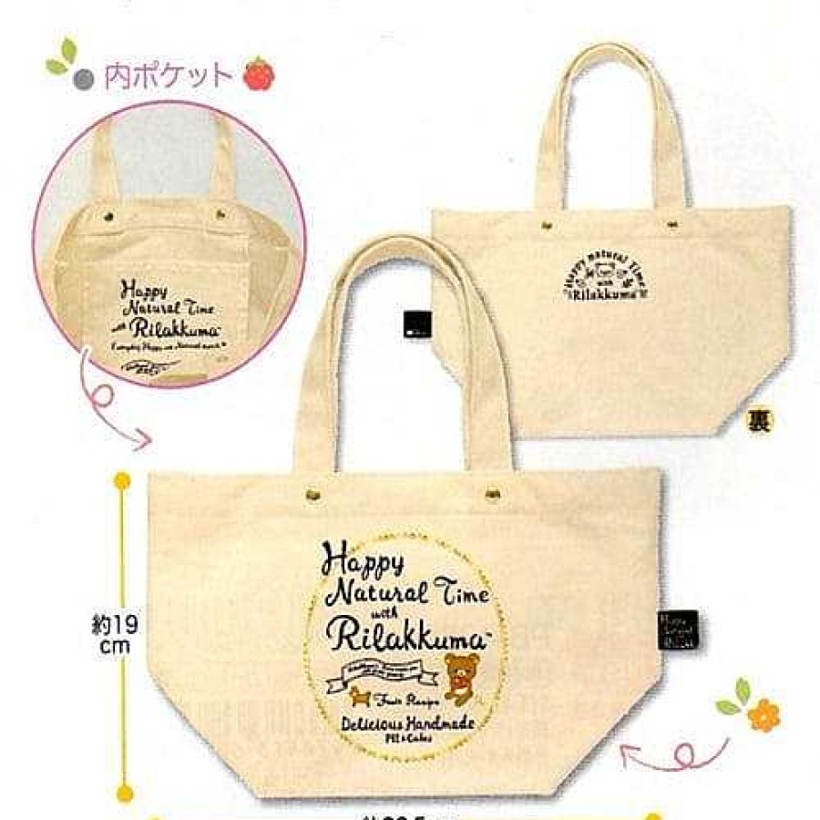 Styles Kawaii Import Totes | San-X Deer Rilakkuma'S Homemade Pie 12.8" Tote Bag