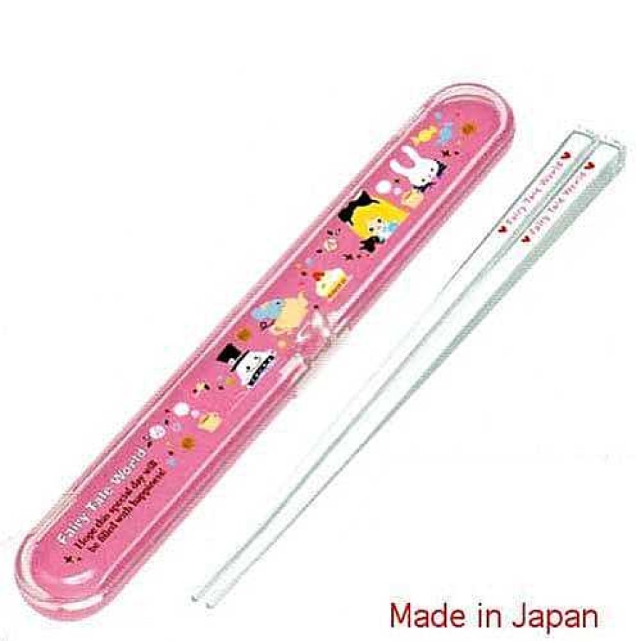 Homegoods Kawaii Import | Kamio Fairy Tale World Alice In Wonderland Chopsticks With Carrying Case