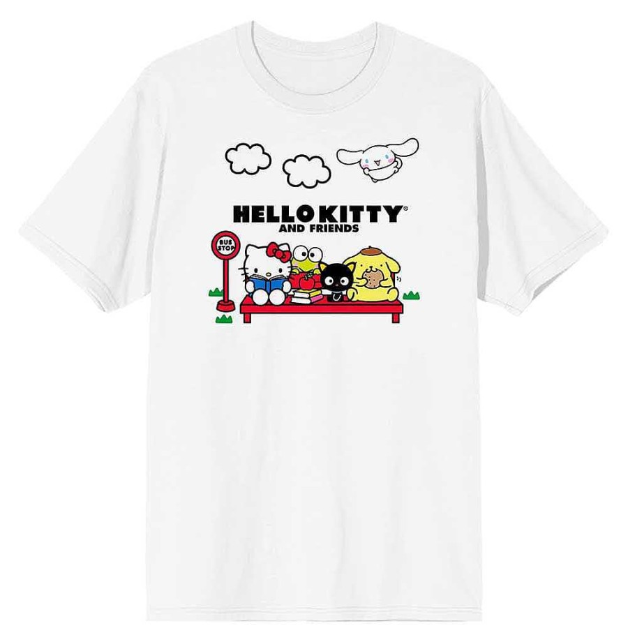 Styles BioWorld Sanrio Apparel | Hello Kitty & Friends Bus Stop White Tee Unisex