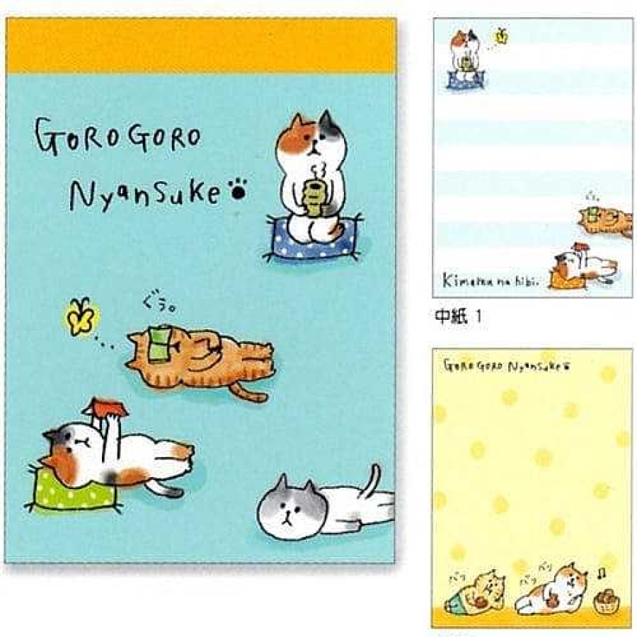 Stationery Kawaii Import Memos | Mind Wave Goro Goro Nyanksuke Rolling Cat Assistants Small Memo Pad