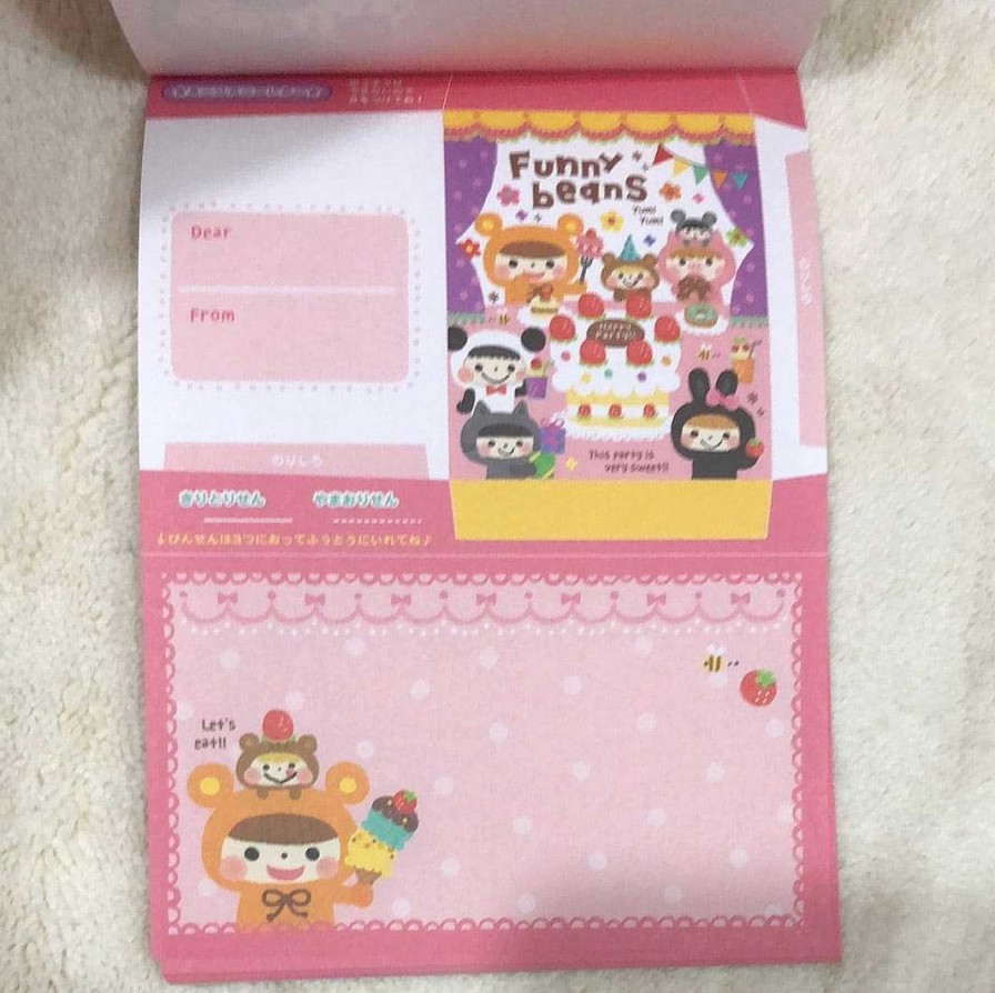 Stationery Kawaii Import Memos | Funny Beans Memo Pad With Post Card