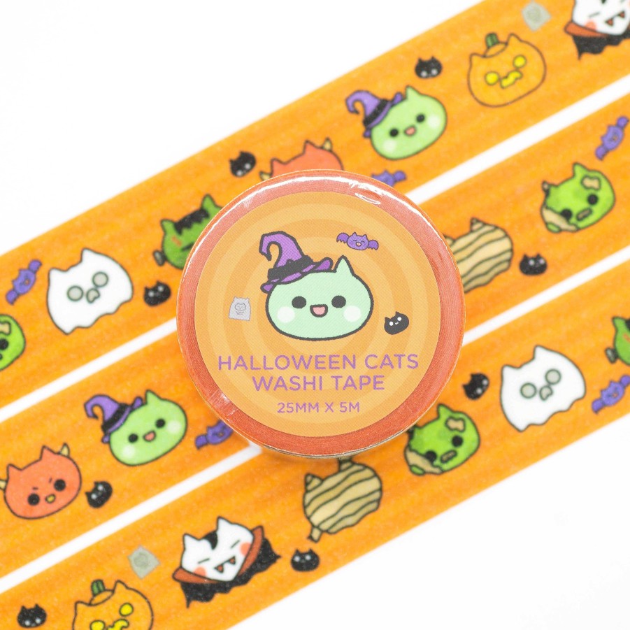 Stationery Robot Dance Battle Washi & Deco Tape | Halloween Cats Glitter Washi Tape