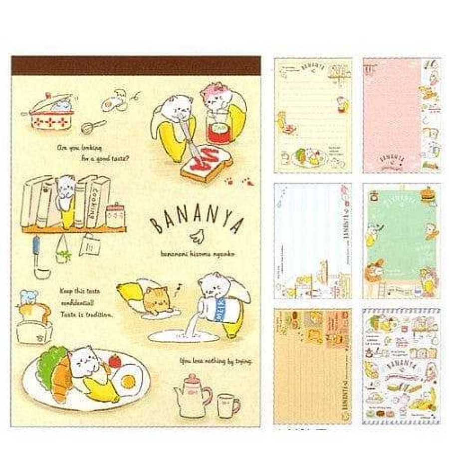 Stationery Kawaii Import Memos | Bananya Kitties Memo: Yellow