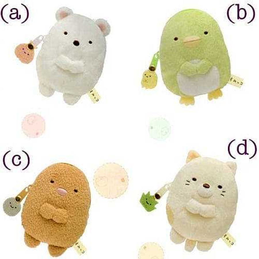 Styles Kawaii Import Coin Purses | San-X Sumikko Gurashi "Things In The Corner" 3.5" Plushy Coin Purse: Ton Katsu Fried Pork Cutlet