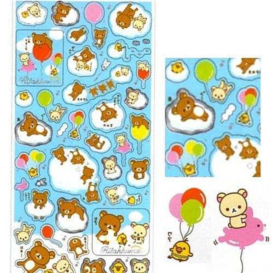 Stationery Kawaii Import San-X Stickers & Washi | San-X Rilakkuma Blue Sky Stickers: 2