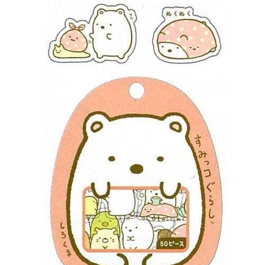 Stationery Kawaii Import Sticker Flakes | San-X Sumikko Gurashi "Things In The Corner" 50-Piece Sticker Sack: Polar Bear