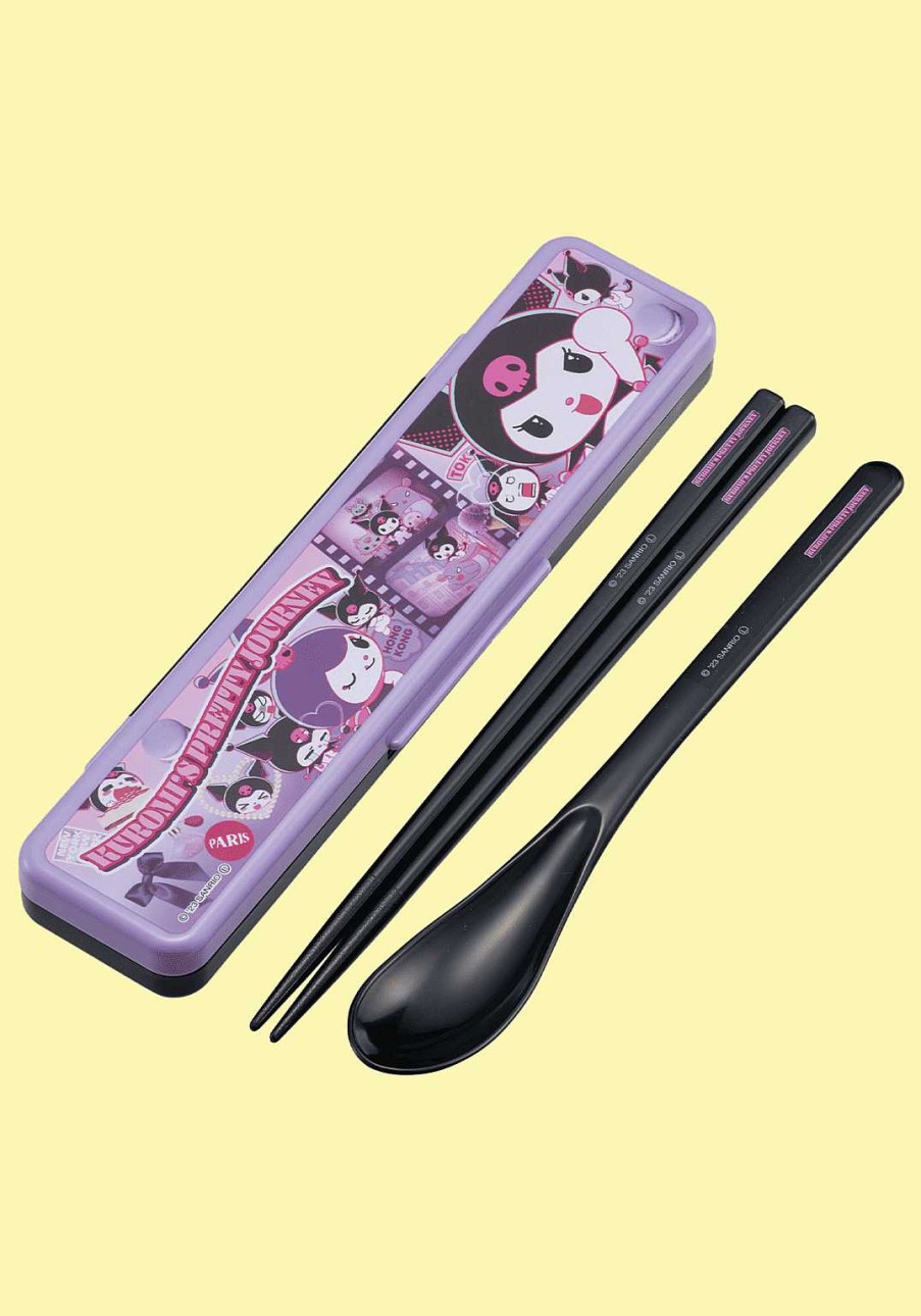 Homegoods Clever Idiots | Kuromi'S Pretty Journey Chopsticks And Spoon With Case