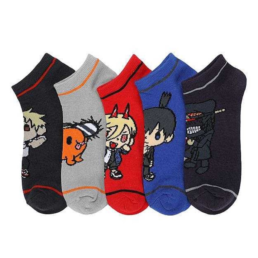 Styles BioWorld Headwear | Chainsaw Man Chibi 5-Pair Ankle Socks