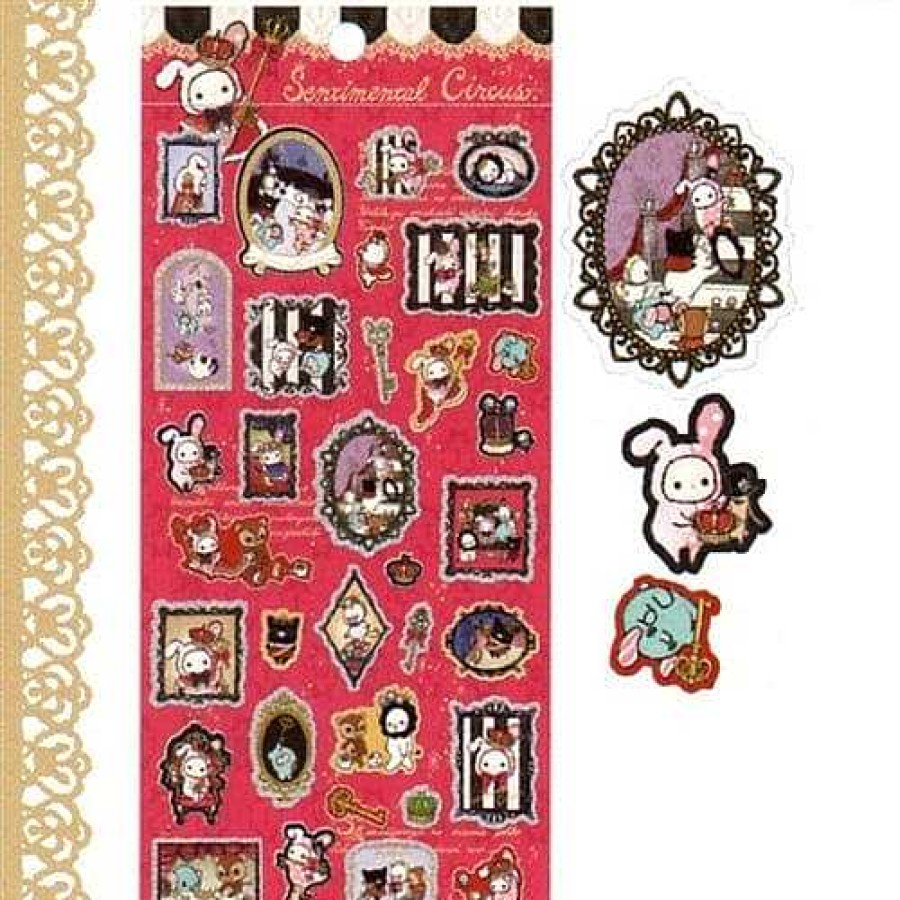 Stationery Kawaii Import San-X Stickers & Washi | San-X Sentimental Circus Secret Anniversary Stickers: Red