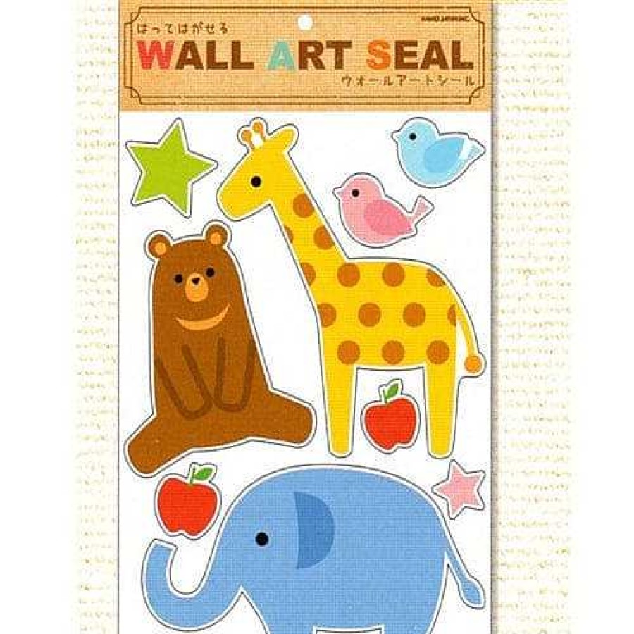 Stationery Kawaii Import Japanese Stickers | Kamio Giraffe & Elephant Wall Art Large Stickers