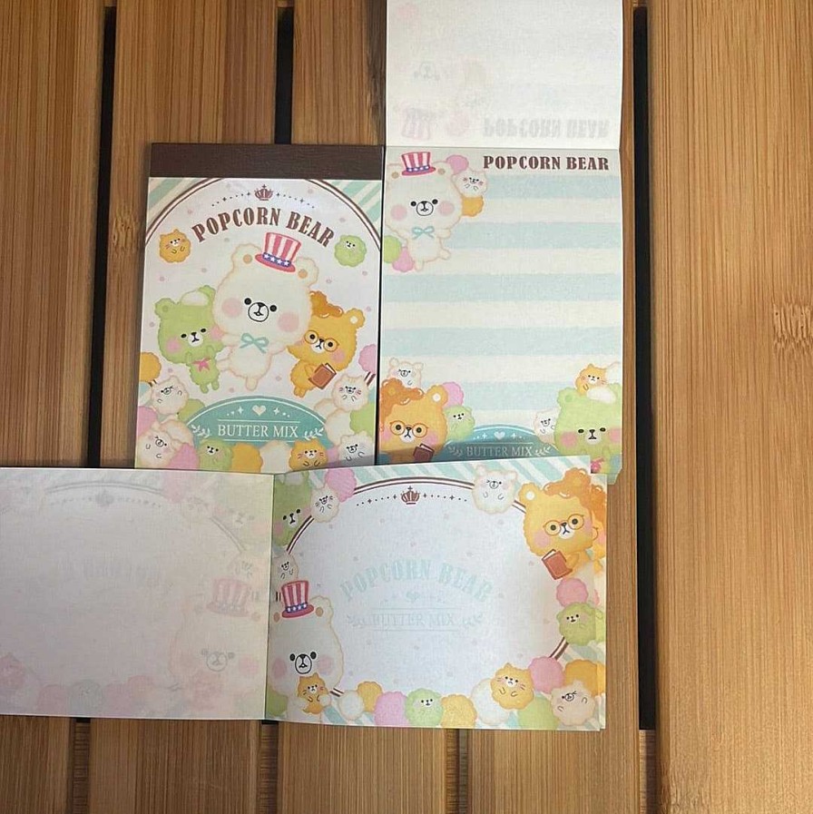 Stationery Kawaii Import Memos | Popcorn Bear Small Memo Pad