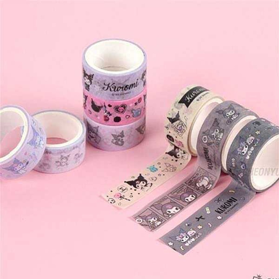 Stationery BeeCrazee Washi & Deco Tape | Sanrio Kuromi Masking Tapes - 8 Piece Set