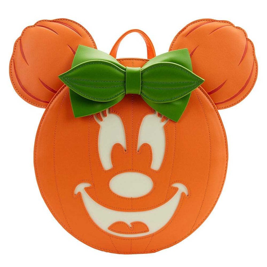 Styles Loungefly | Loungefly Minnie Mouse Glow In The Dark Pumpkin Mini Backpack