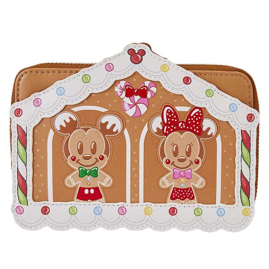 Styles Loungefly | Loungefly Disney Mickey & Friends Gingerbread House Zip Around Wallet