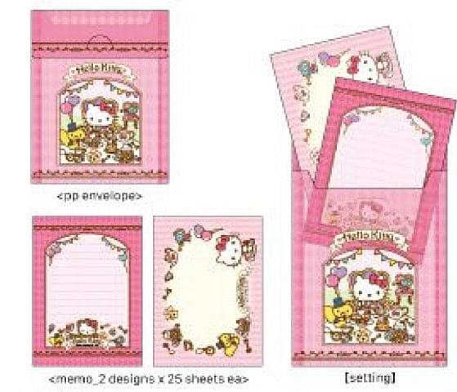 Stationery Weactive Memos | Hello Kitty Apple Forest & Tea Party Memo In A Plastic Holder