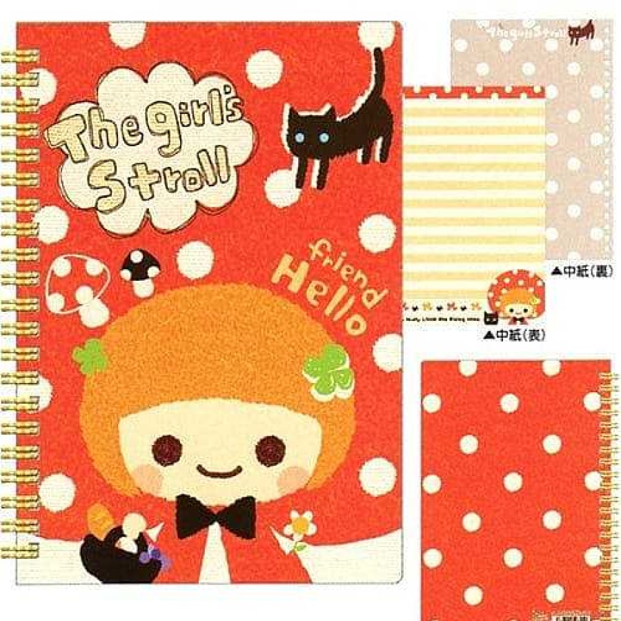 Stationery Kawaii Import Spiral Notebooks | Q-Lia The Girl'S Stroll A5 Hard Cover Spiral Notebook