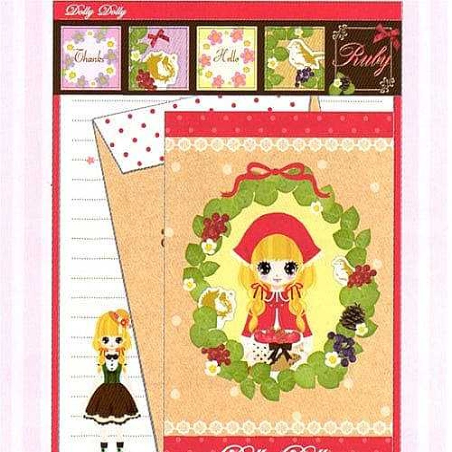 Stationery Kawaii Import Letter Sets | Q-Lia Dolly Dolly Letter Set: Ruby