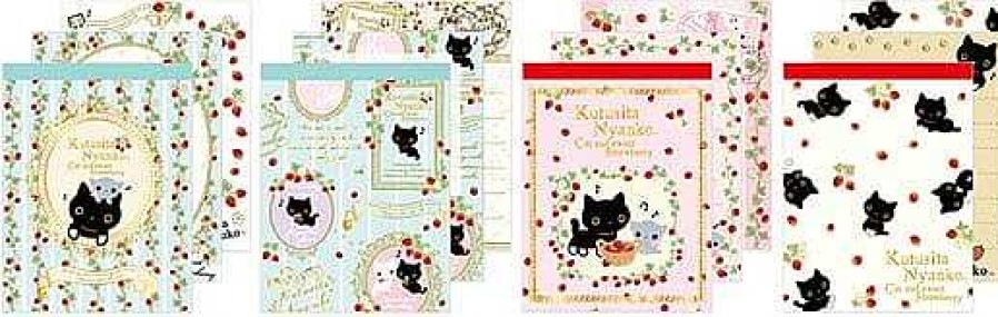 Stationery Kawaii Import Memos | Kutusita Nyanko Strawberry Memo Small Memo Pad