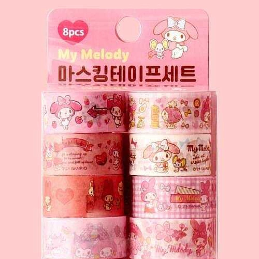 Stationery BeeCrazee Washi & Deco Tape | Sanrio My Melody Masking Tapes - 8 Piece Set