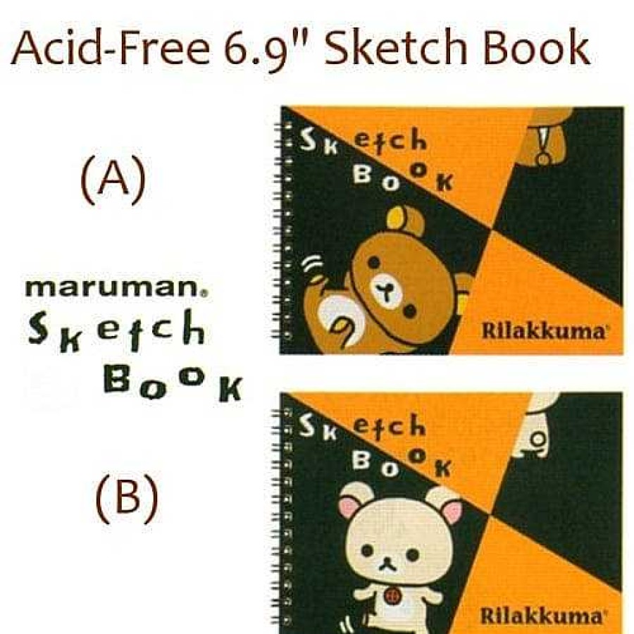 Stationery Kawaii Import Blank Notebooks | San-X Rilakkuma Maruman Art 6.9" Sketch Books - (B)