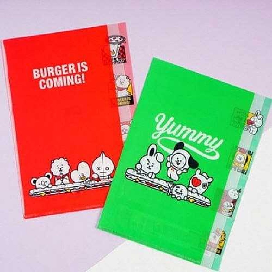 Stationery BeeCrazee | Bt21 Yummy Burger Plastic Index File Folders